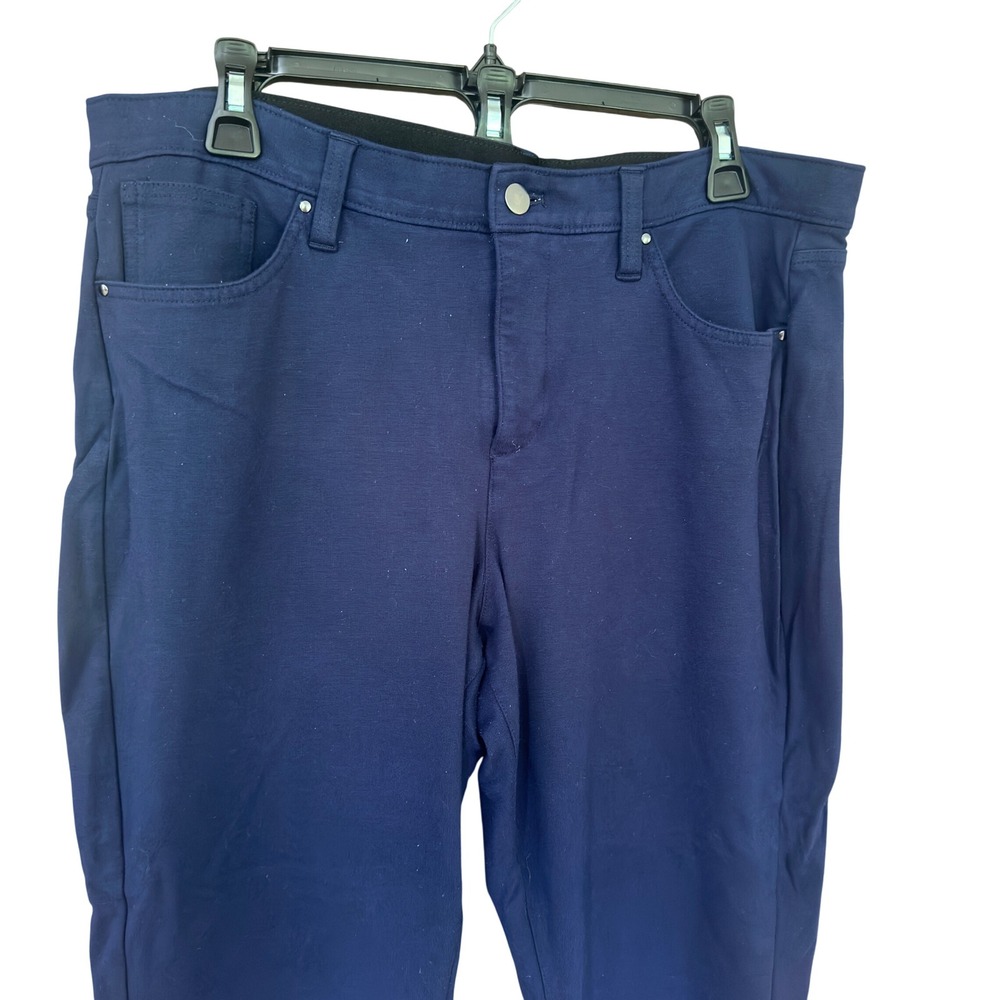 Soma Slimming Ponte Pants Womens‎ XL Navy Blue 5-Pocket Stretch Pull-On Trouser